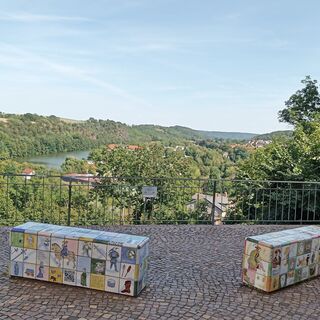 Luther-Bänke am Muldeblick in Leisnig