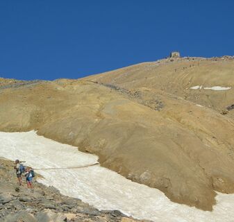 Beim Aufstieg zum Pass des Méandes am Fuß des Thabor