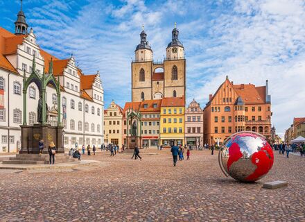 Blick auf die Stadtkirche in Lutherstadt Wittenberg