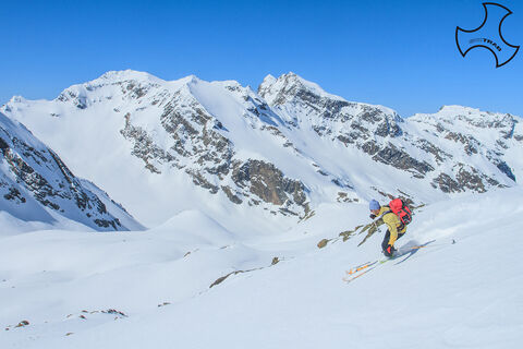 Pizzo Dosdè - der Abstieg zum oberen Teil.
