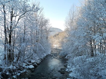 Scheffau_Soell_Kaiserblick-Winterrunde_Erlach-Brücke_Weißache_Wilder Kaiser
