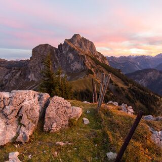 Blick auf den Aggenstein im Abendlicht