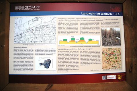 Geopark Schild Landwehr Woltorfer Holz