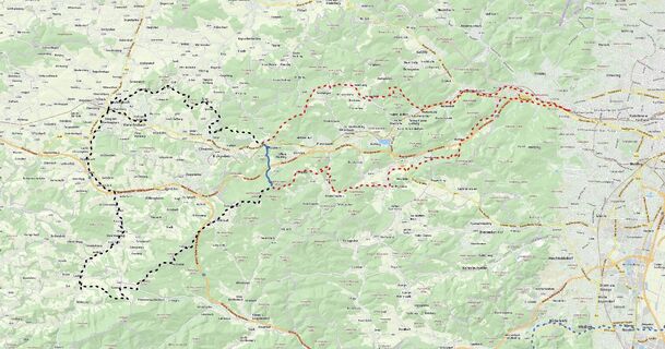 Wiental Elsbeere Tour - gesamter Verlauf inklusive Verbindungsstrecke