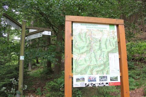 Der Startpunkt Ihrer Tour am Wanderparkplatz Unterm Nonnenstein