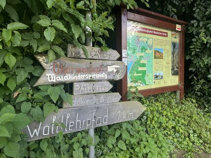 Beschilderung und Infotafel