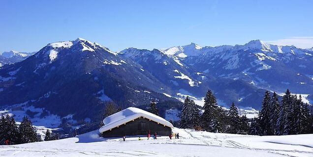 winterlicher Ausblick Hochälpelealpe