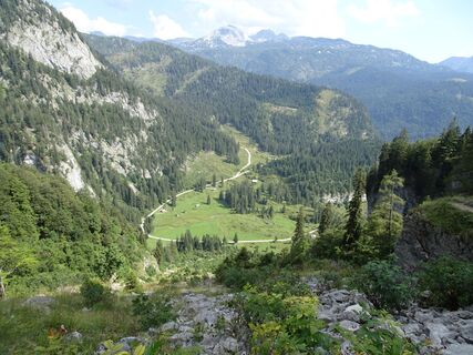 Tag 1 - Blick zur Vordernbachalm kurz vorm Draussengatterl