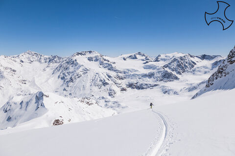 Pizzo Tresero, der Gletscheraufstieg.
