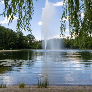Ziegelwiese mit Fontäne in Halle