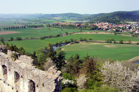Blick ins Werratal vom Turm der Ruine Brandenburg