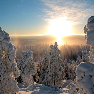 Schnee Winter Sonne Vuokatti, Finnland