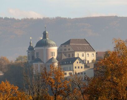 Ausblick auf die Wallfahrtskirche Christkindl
