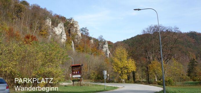 Wanderbeginn am Parkplatz