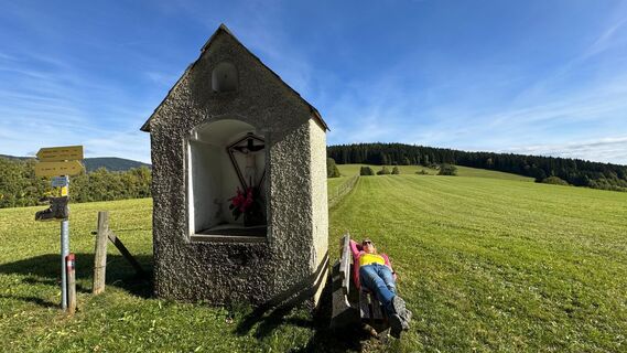 Photo de Michaela Maurer le long du parcours
