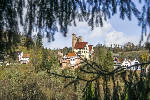 Die Burg in Berneck mit ihrer markanten Schildmauer