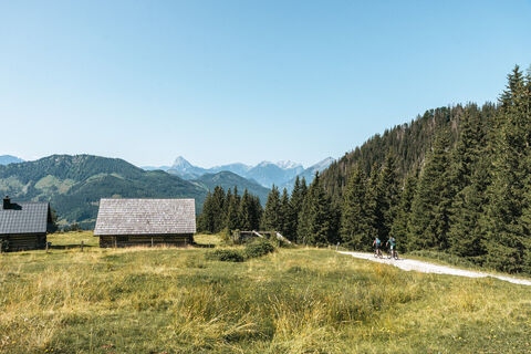 Trail über Almengebiet im Naturpark