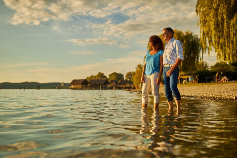 Unteruhldingen - Naturbad mit Blick auf die Pfahlbauten