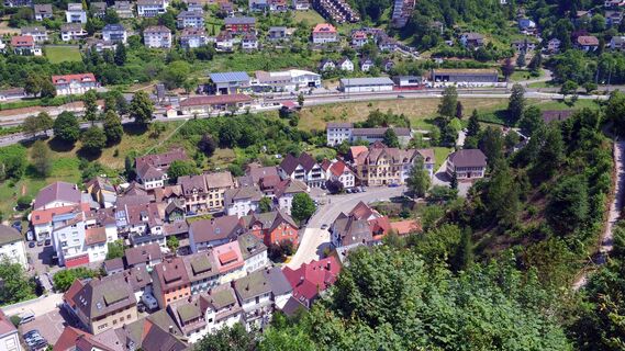 Blick vom Schlossberg Richtung Bahnhof