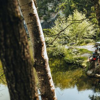 Mountainbiker an der Resilacke