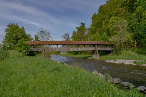 Holzbrücke an der Wutach in Tiengen
