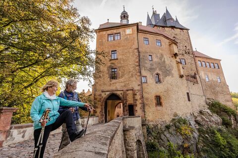 Burg Kriebstein als Ausflugsziel für Wanderer
