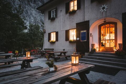 Die Haindlkarhütte auf 1.121 m