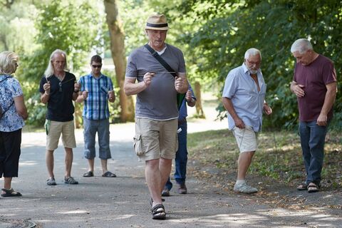Eine Gruppe auf dem Rutengänger Lehrpfad