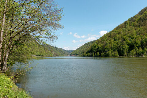 Blick auf Obermühl an der Donau
