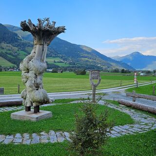 Kraftplatz der Bauernschaft mit Holzskulptur