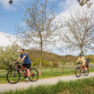 Radfahrer am B 30 Kogelradweg bzw. B32 Rosaliaradwanderweg