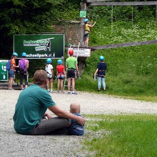 Großes Interesse am Hochseilgarten.