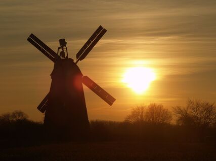 Windmühle Breberen im Sonnenuntergang
