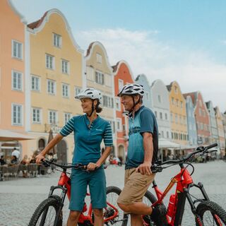 Radfahrer in Schärding, Radregion Donau Oberösterreich