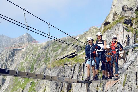 Nepalbrücke auf dem Eggishorn Klettersteig