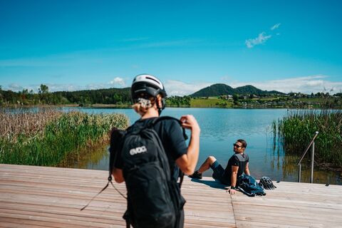 Turnersee Radfahrer machen Pause