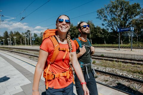 Ankunft am Bahnhof Semmering
