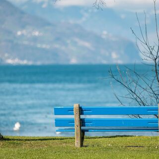 Sonnenbänkli in Walenstadt mit Blick auf den Walensee