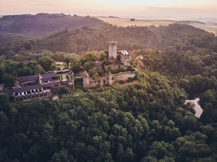 Burg Pyrmont im Sonnenaufgang