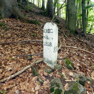 Der Grenzstein auf der Köppelschneid erinnert an den Staatsvertrag, der den Grenzverlauf zwischen Bayern und Österreich zum Inhalt hatte.