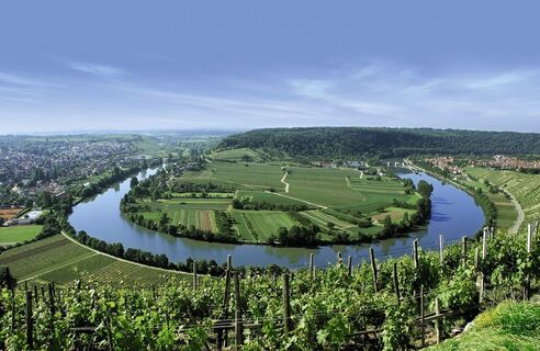 Blick von der Käsbergkanzel auf die Neckarschleife