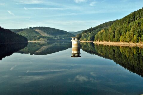 Ohratalsperre Blick von der Mauerkrone