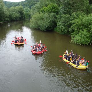 Schlauchboottour auf der Saale
