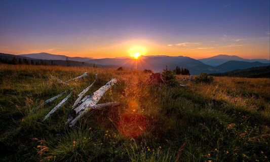 Sonnenuntergung von der Steyersberger Schwaig