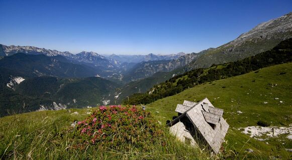 Das Panorama von der Casera Canin