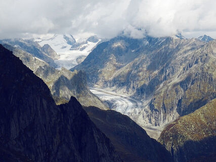 Ausblick auf den Fieschergletscher vom Bettmerhorn aus