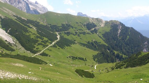 Blick vom Predigstuhl zur Rotmoosalm