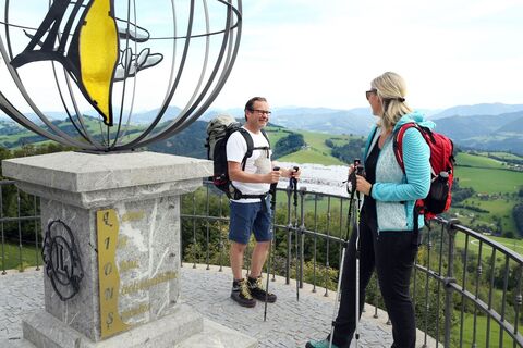 Pilger bei der Basilika Sonntagberg