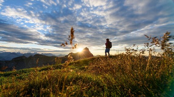 Sonnenuntergang im Rofangebirge - Blick zum Hochiss