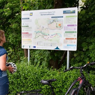 Infotafel der Gartenradtouren
